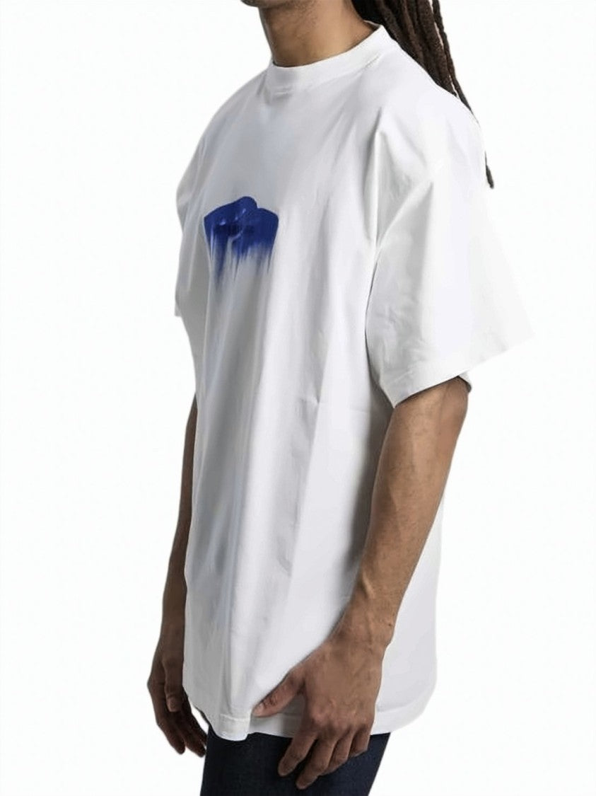 Balenciaga Loose-Fitting T-Shirt With Distinctive Blue Graphic Print