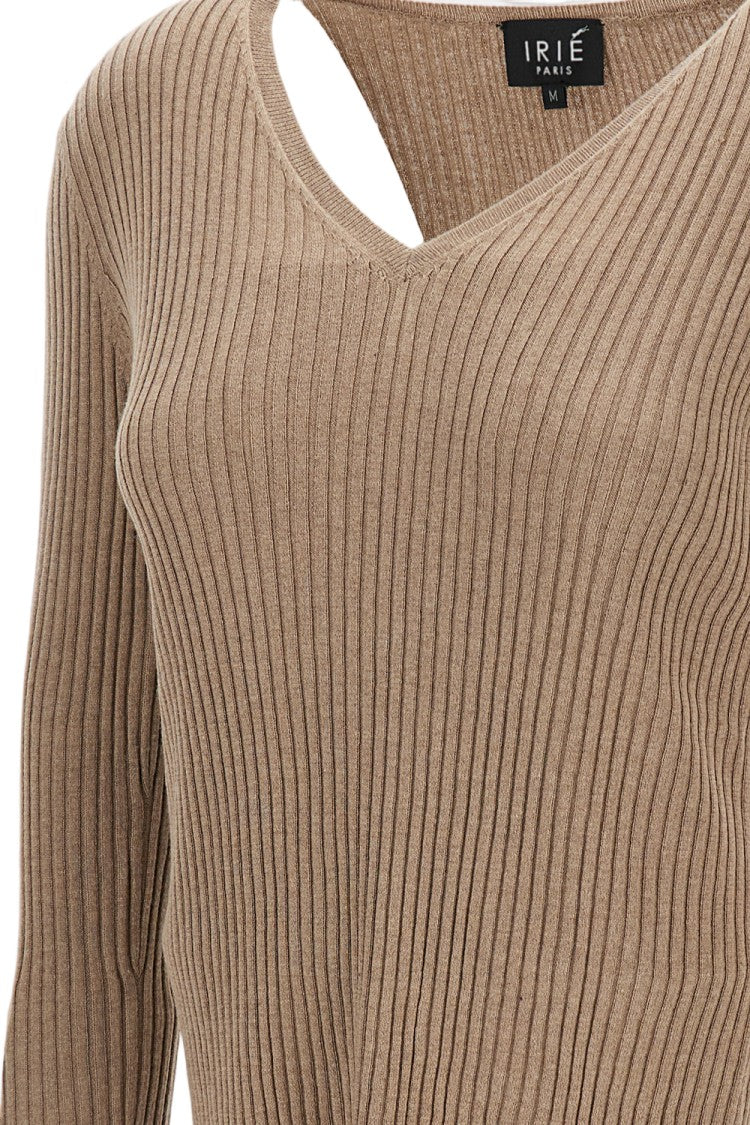 Irie' Classic Knit Sweater In Soft Beige