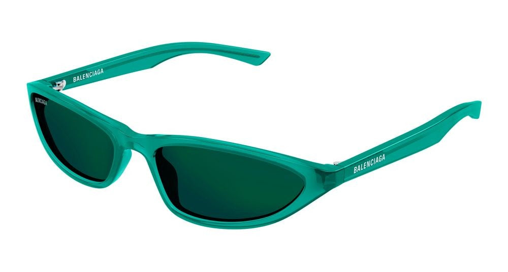 Balenciaga Green Dark Green Lenses Bold Oversized Sunglasses