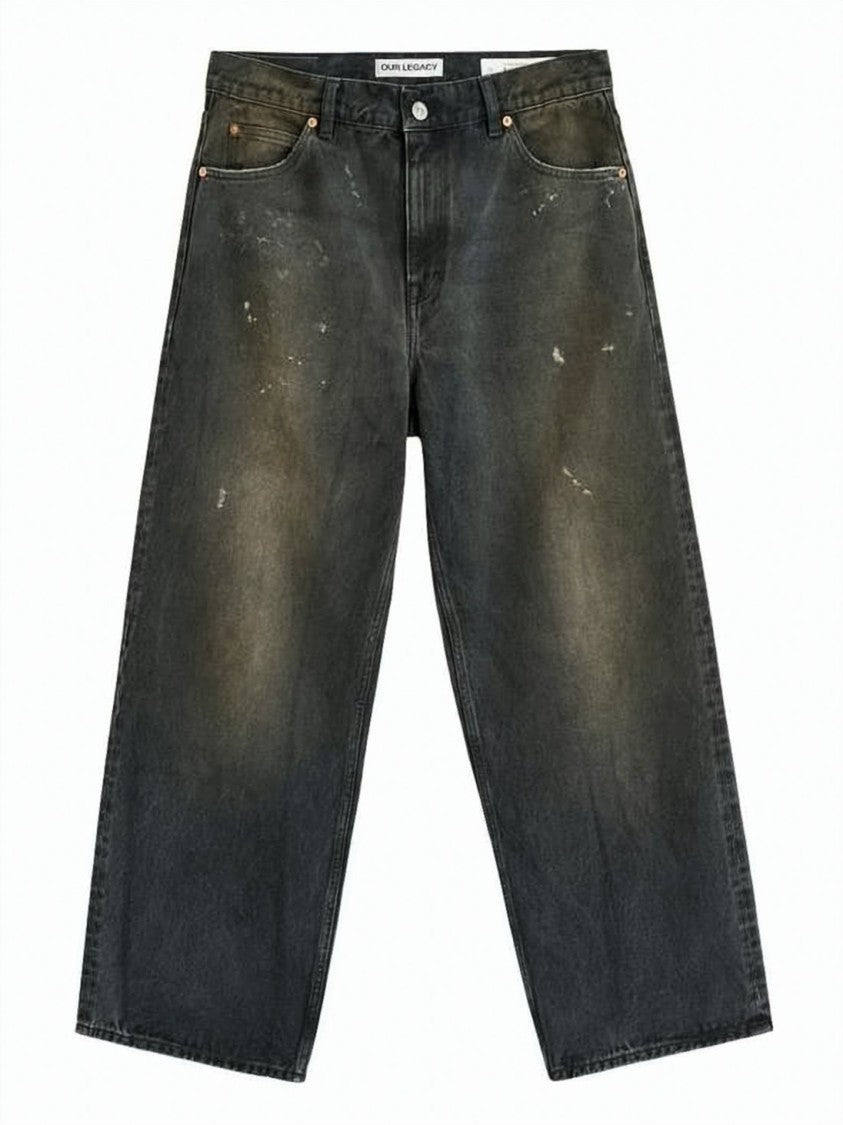 Our Legacy Washed Black Denim Wide-Leg Pants