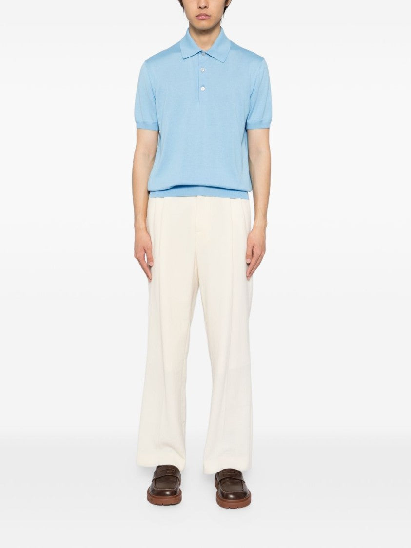 Tom Ford Short-Sleeve Light Blue Polo Shirt