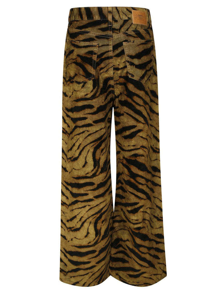 Ganni Printed Flock Pattern Denim Baggy Jeans