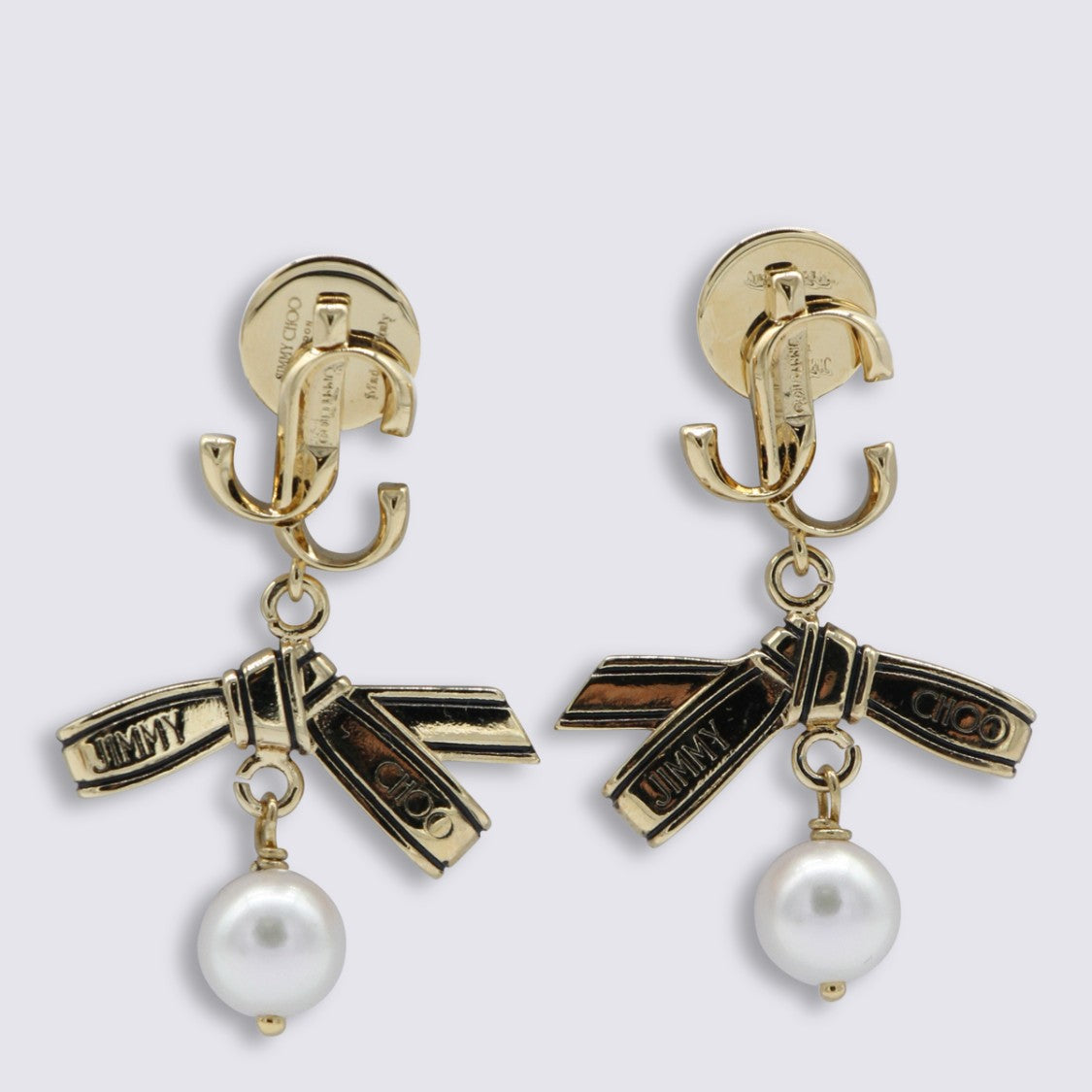Jimmy Choo Gold-Tone Earrings With Bow Design