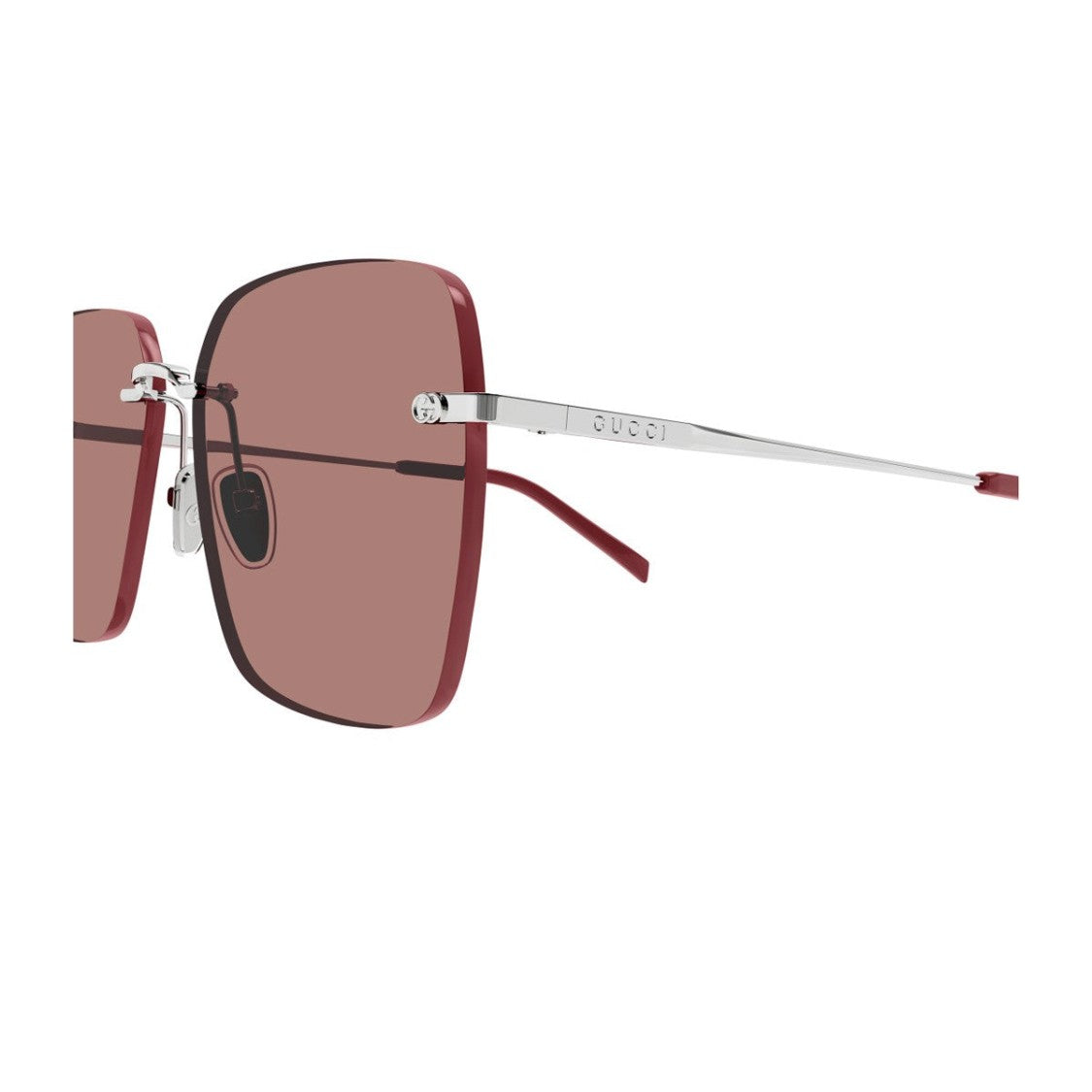 Gucci Bordeaux Institutional Logo Gg1955sa Metal Square Sunglasses