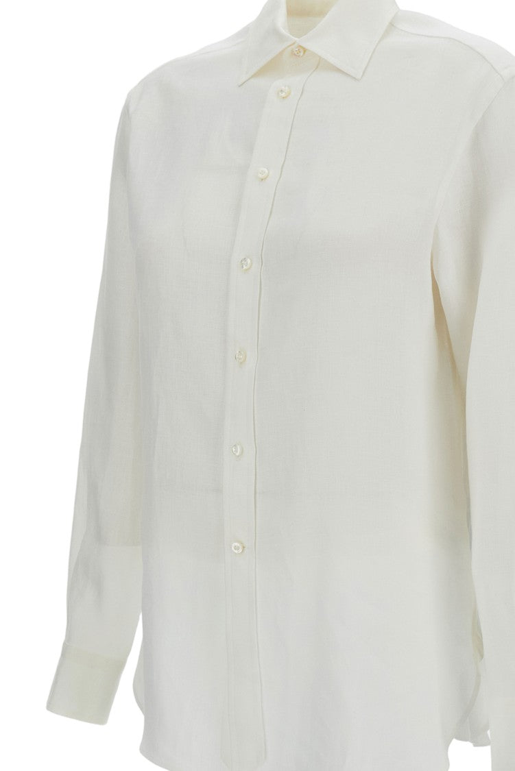 Ralph Lauren Collection Beige Linen Button-Up Shirt