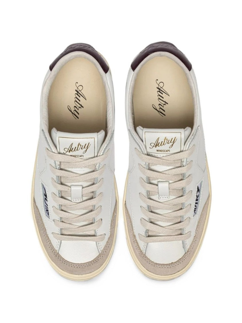 Autry Smooth Leather Suede Accent Low-Top Sneakers