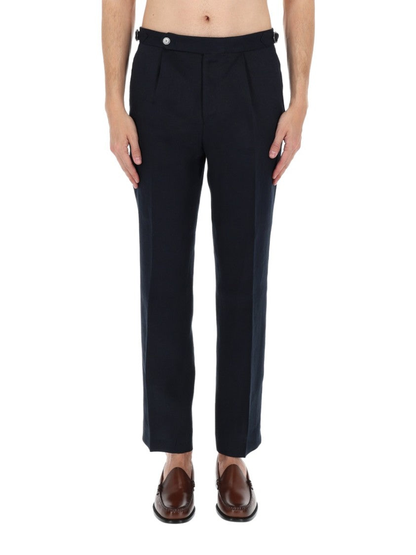 Boss Relaxed Fit Pleated Linen Pants