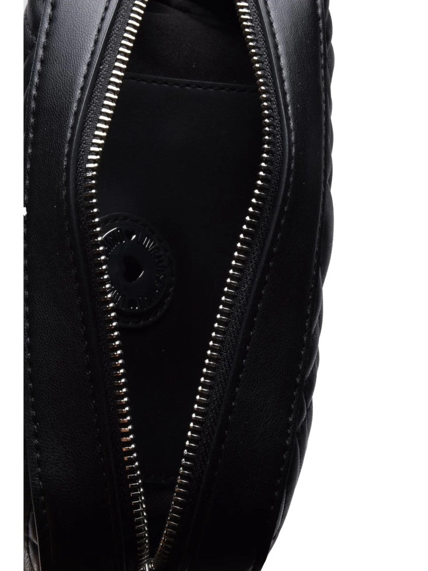 Love Moschino Quilted Black Crossbody Bag With Prominent Logo Plaque