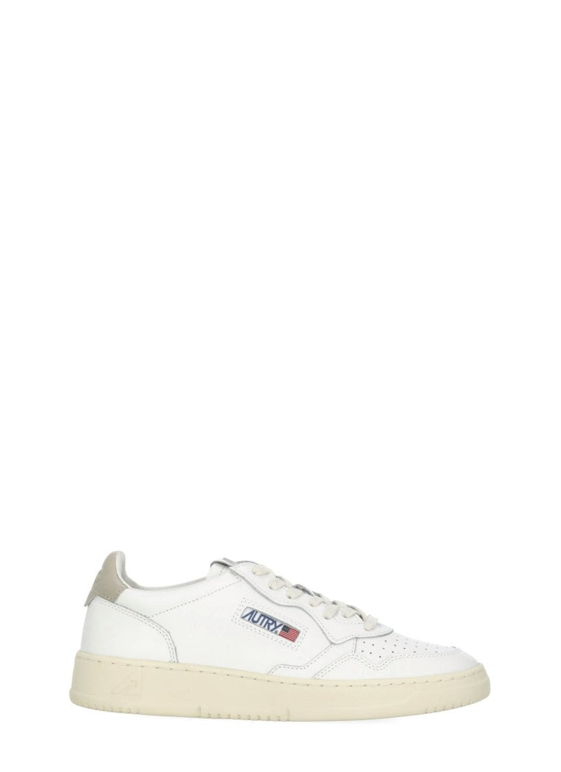Autry White Leather Beige Heel Sneakers