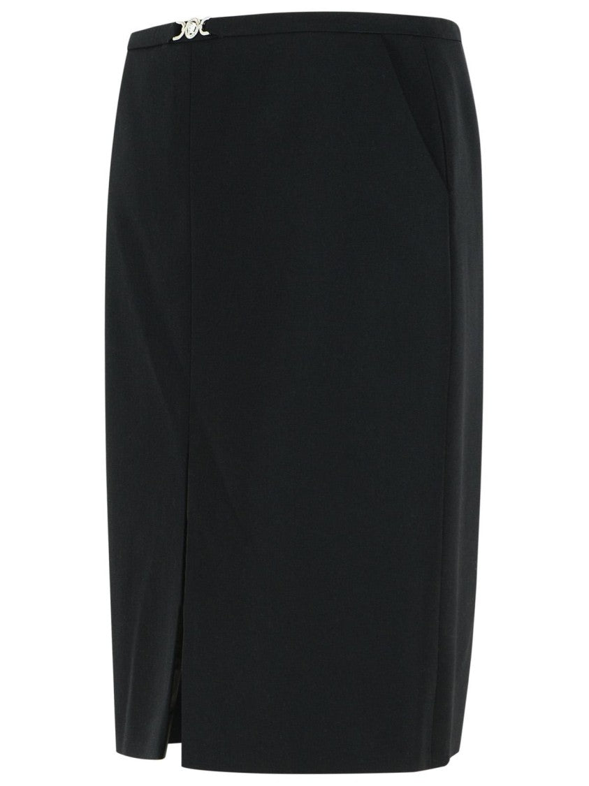 Versace Black Virgin Wool Skirt