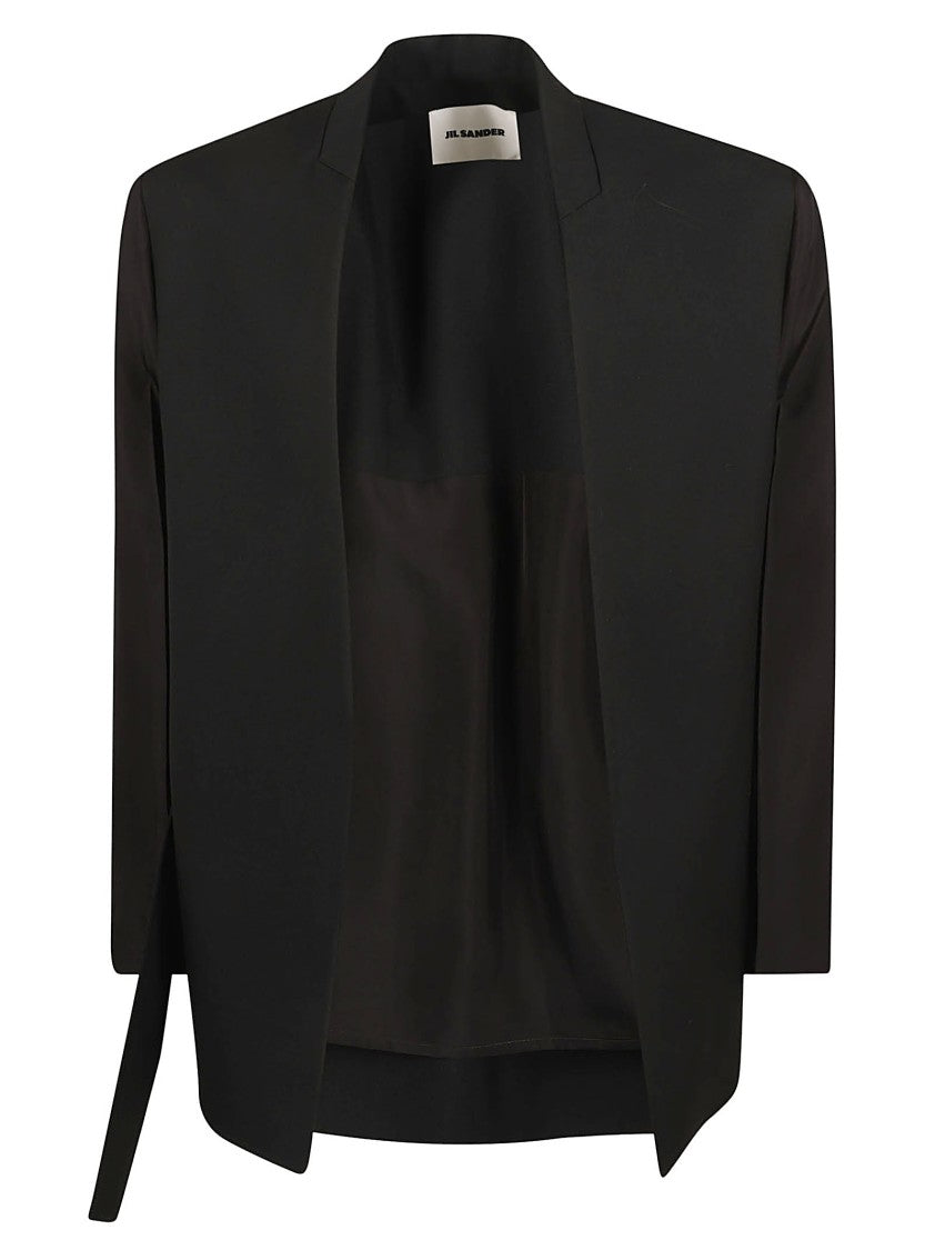 Jil Sander Tailored Black Jacket With Deep V-Neckline