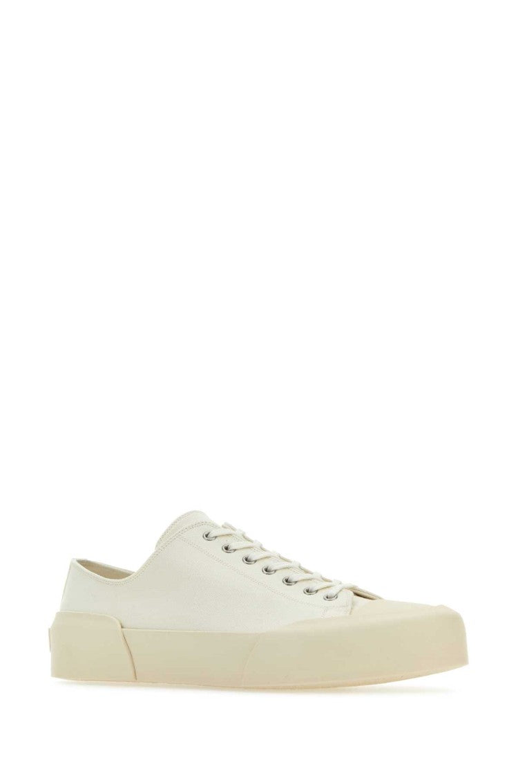 Jil Sander Ivory Canvas Sneakers
