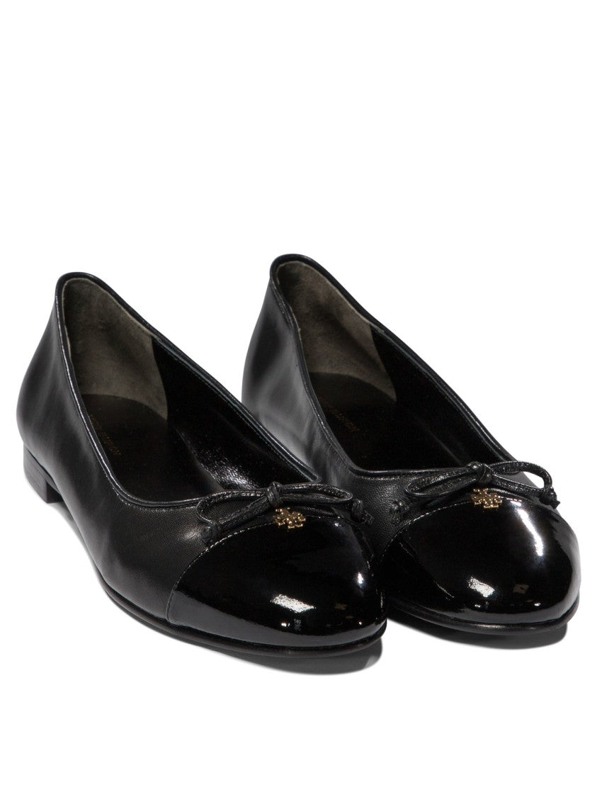 Tory Burch Black Leather Ballerinas