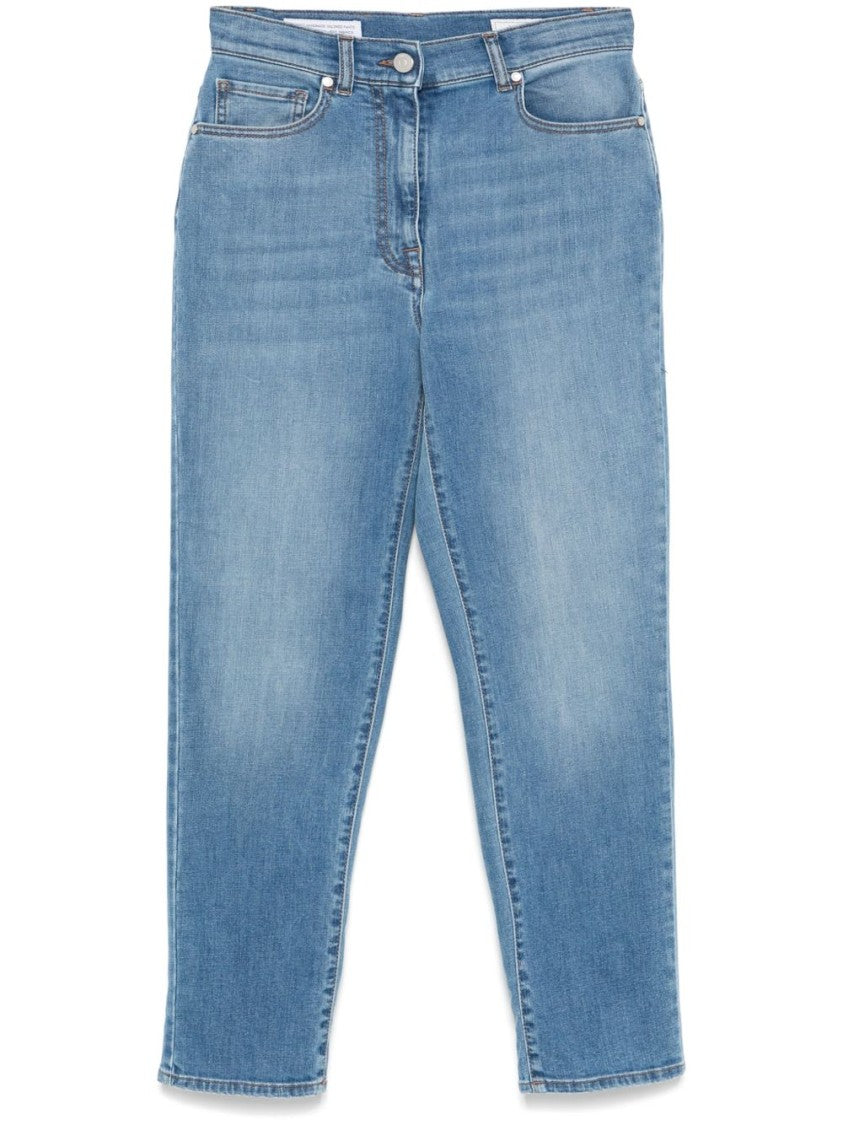 Peserico Tailored Blue Trousers With Five-Pocket Design