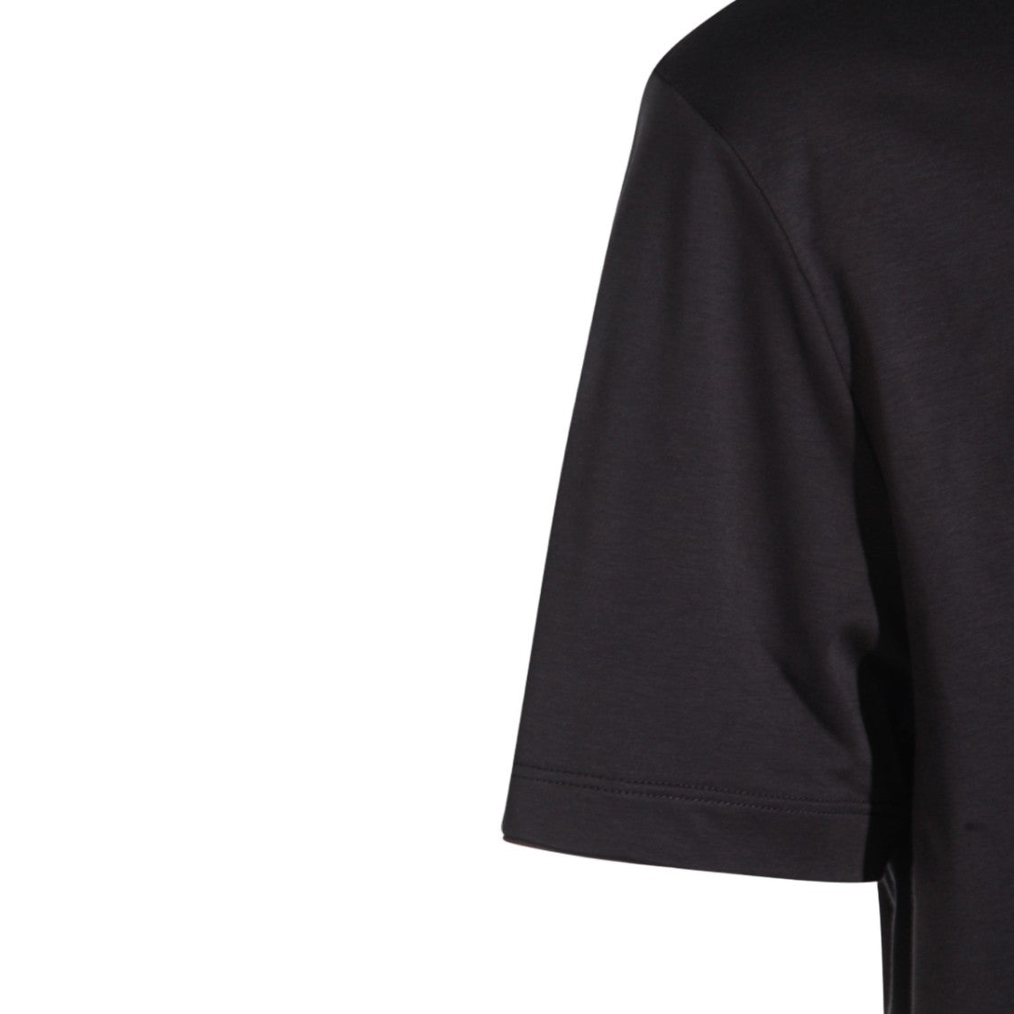 Eleventy Plain Black Short-Sleeve T-Shirt With Crew Neckline
