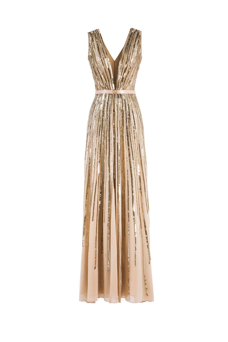 Saiid Kobeisy Sequin Long Dress