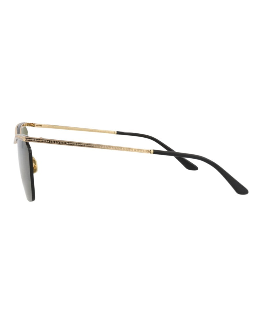 Valentino Square-Frame Metal Sunglasses