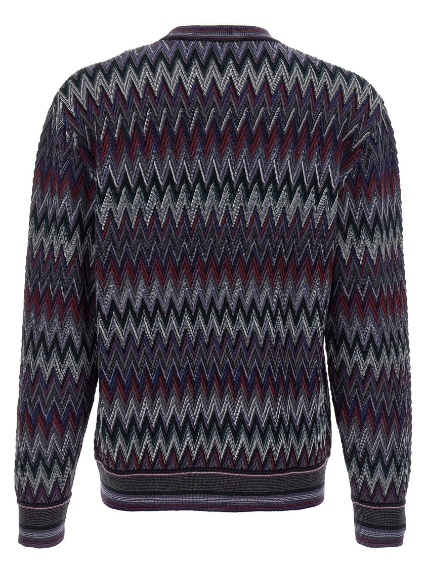 Missoni Zigzag Pattern Wool Sweater With Crew Neck
