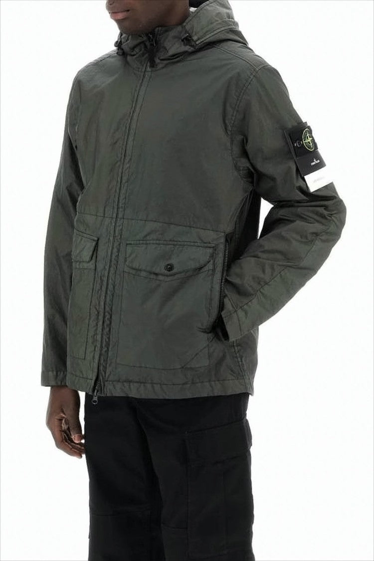 Stone Island Hooded Green Casual Jacket