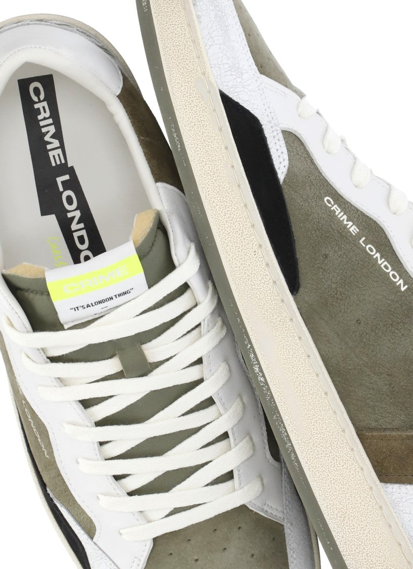 Crime London Green Chelsea Distressed Sneakers
