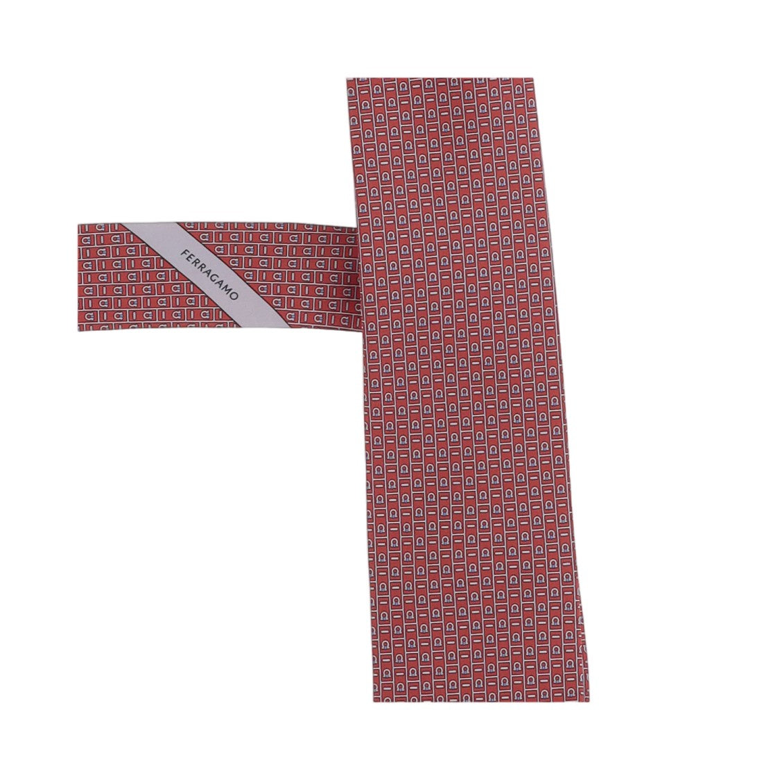 Salvatore Ferragamo Red Patterned Silk Tie