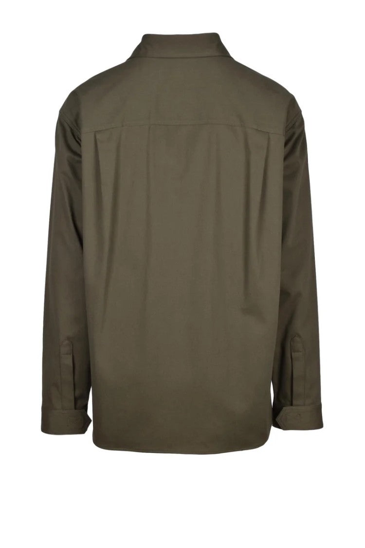 Dolce & Gabbana Stretch Cotton Military Shirt - Green