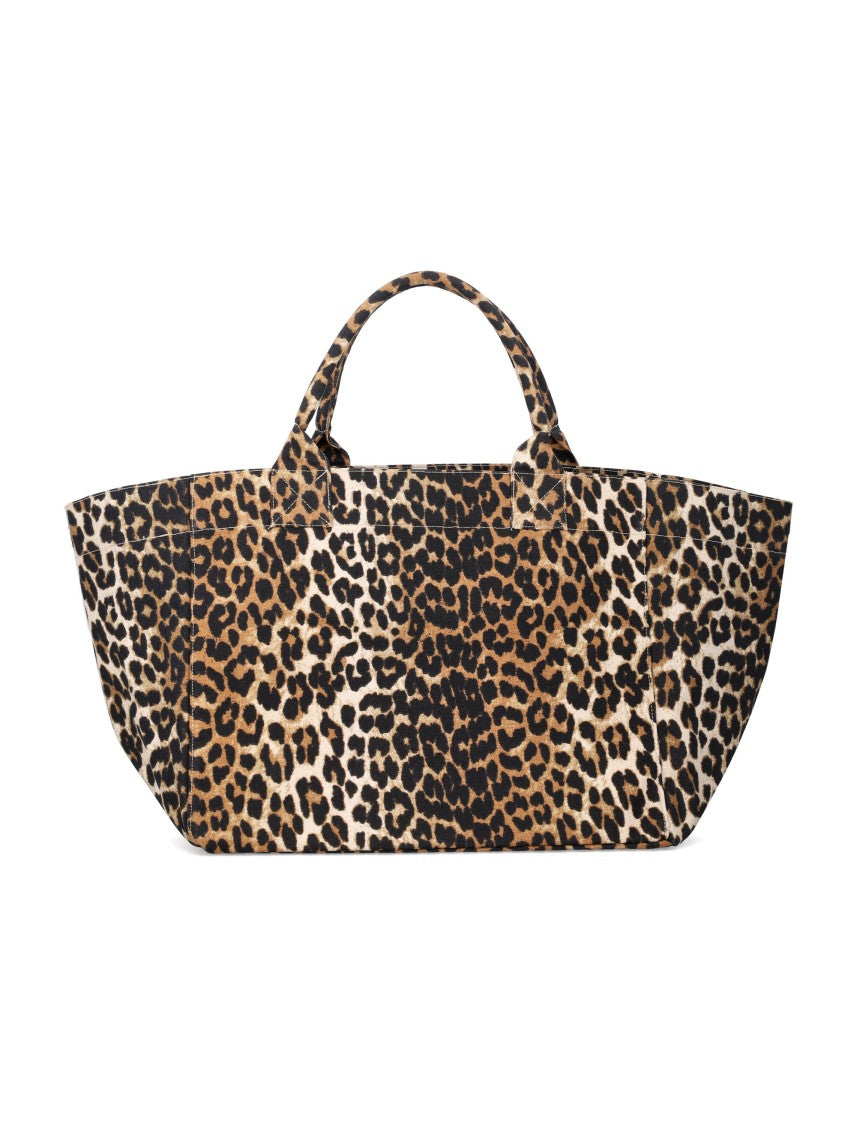 Ganni Leopard Xxl Tote Bag