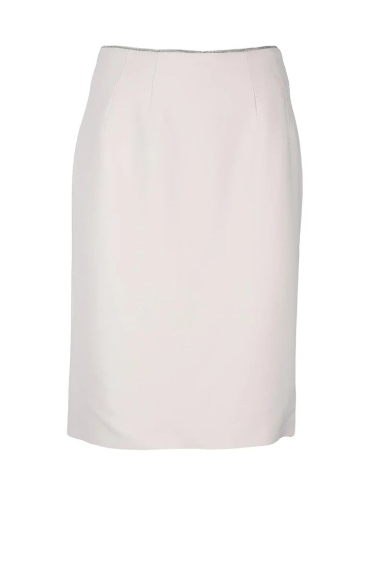 Elisabetta Franchi Stretch Viscose Midi Skirt - Beige