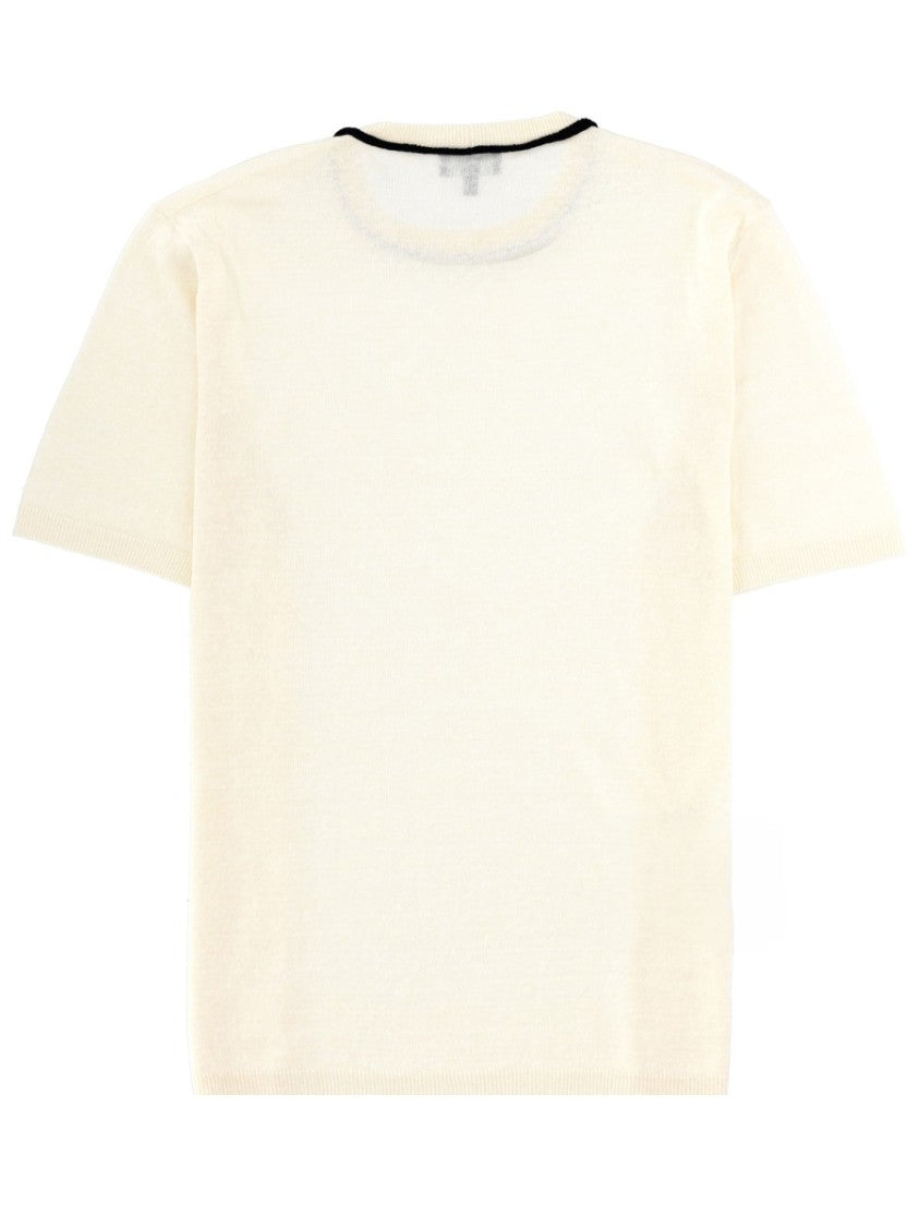 Giorgio Armani Linen-Silk Contrasting Trim T-Shirt