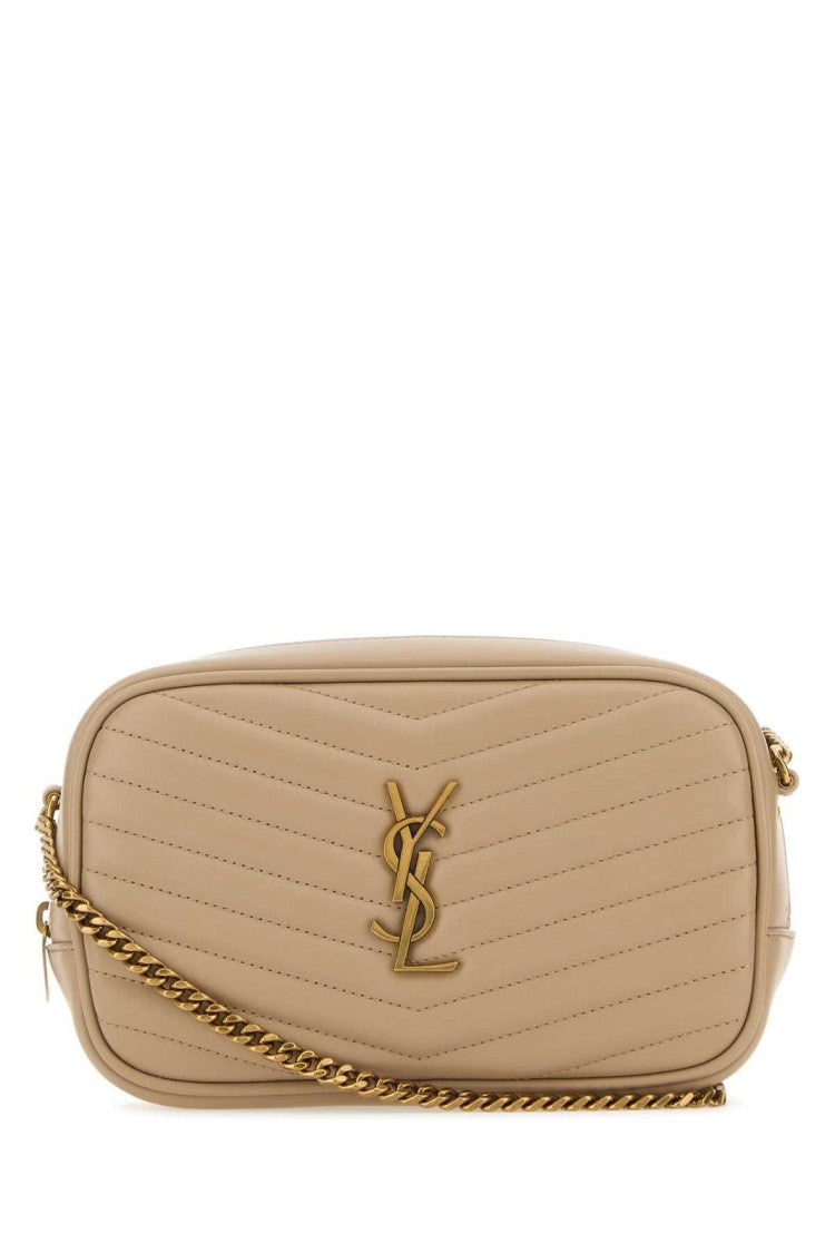 Saint Laurent Quilted Leather Crossbody Bag With Chain Strap