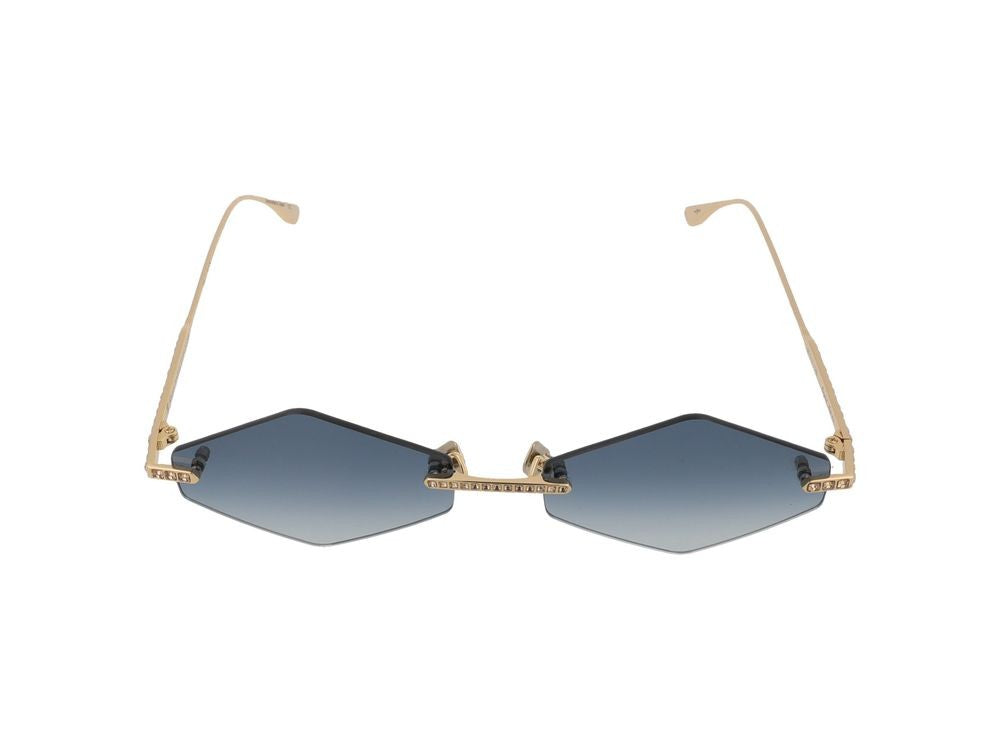 Anna-Karin Karlsson Gold Crystal Nest Triangle Titanium Sunglasses
