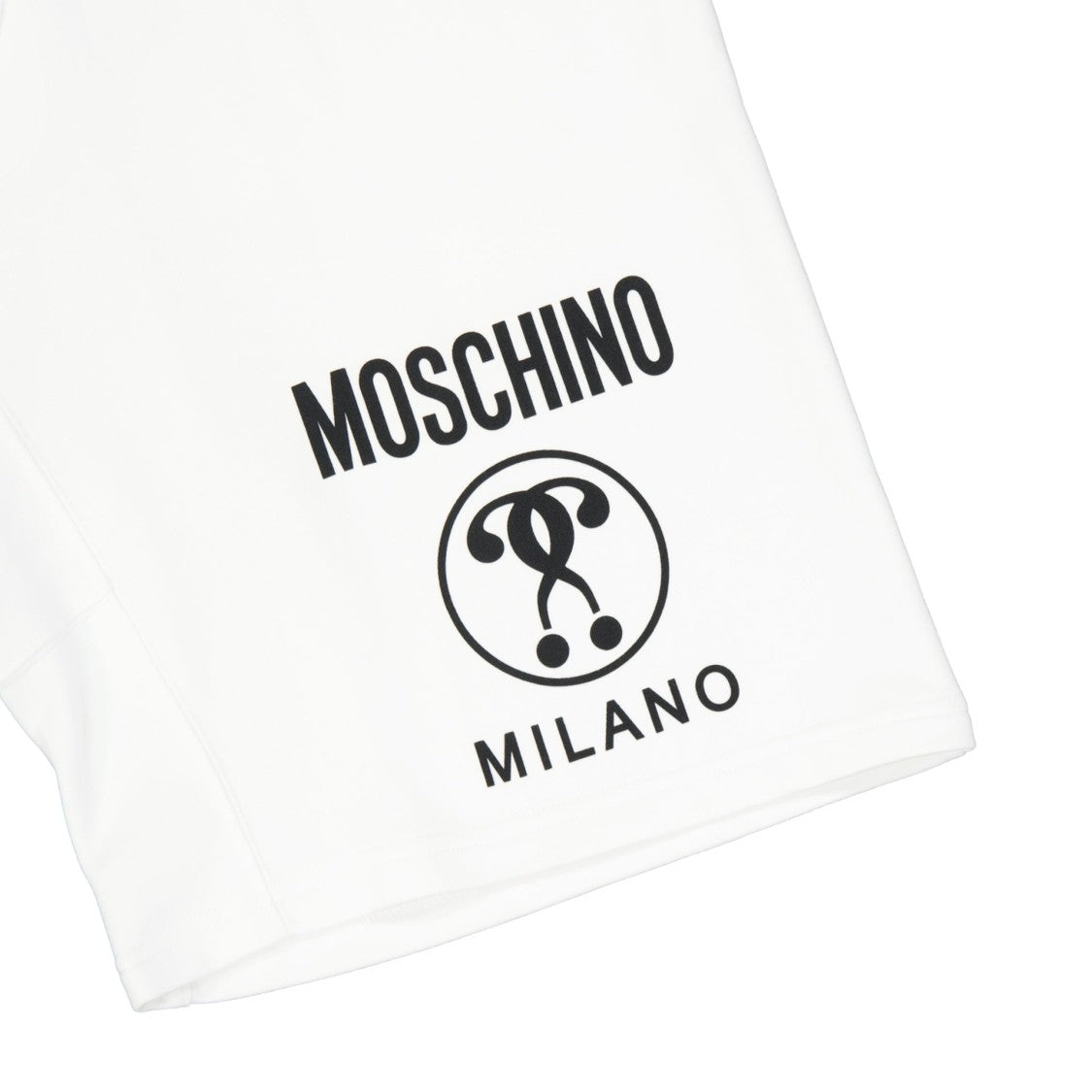 Moschino White Cotton Logo Shorts With Adjustable Waistband