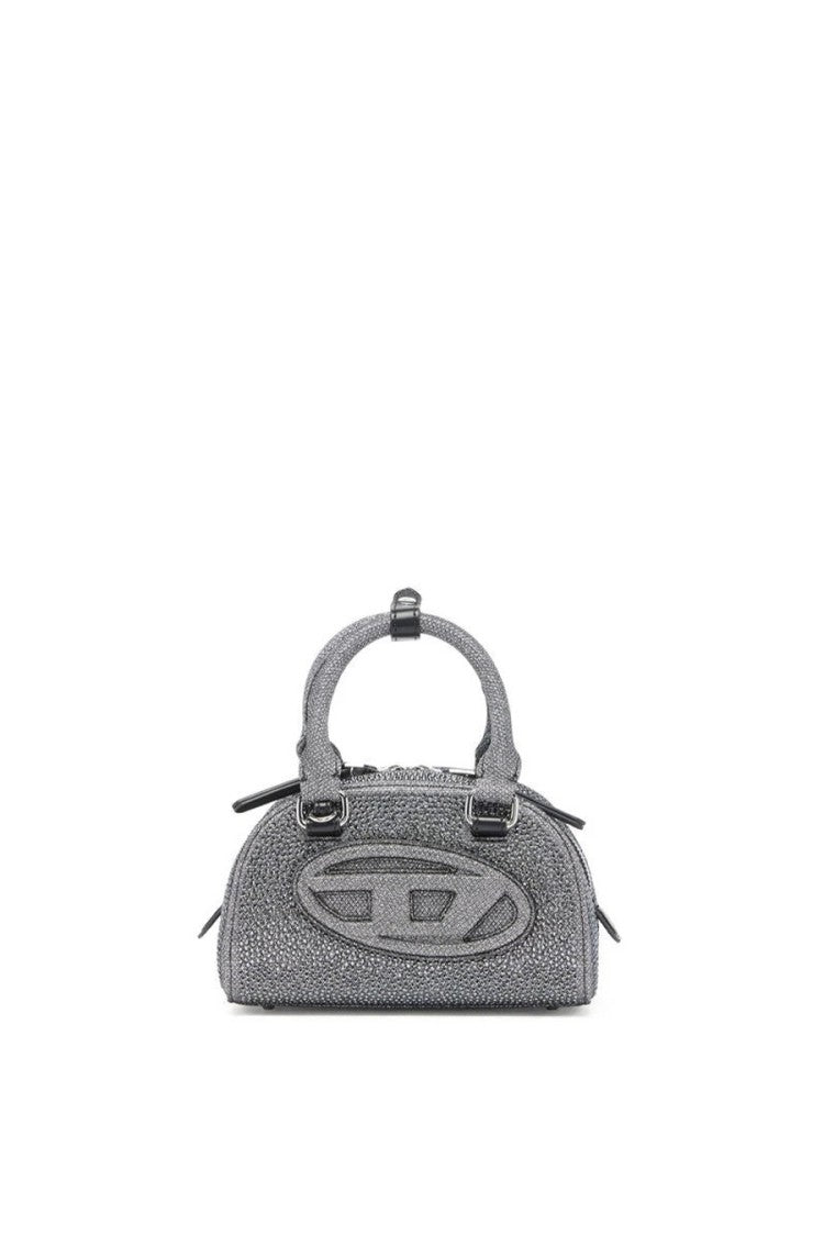 Diesel Grey Cutout D-Logo Dual Top Handle Polyester Tote Bag