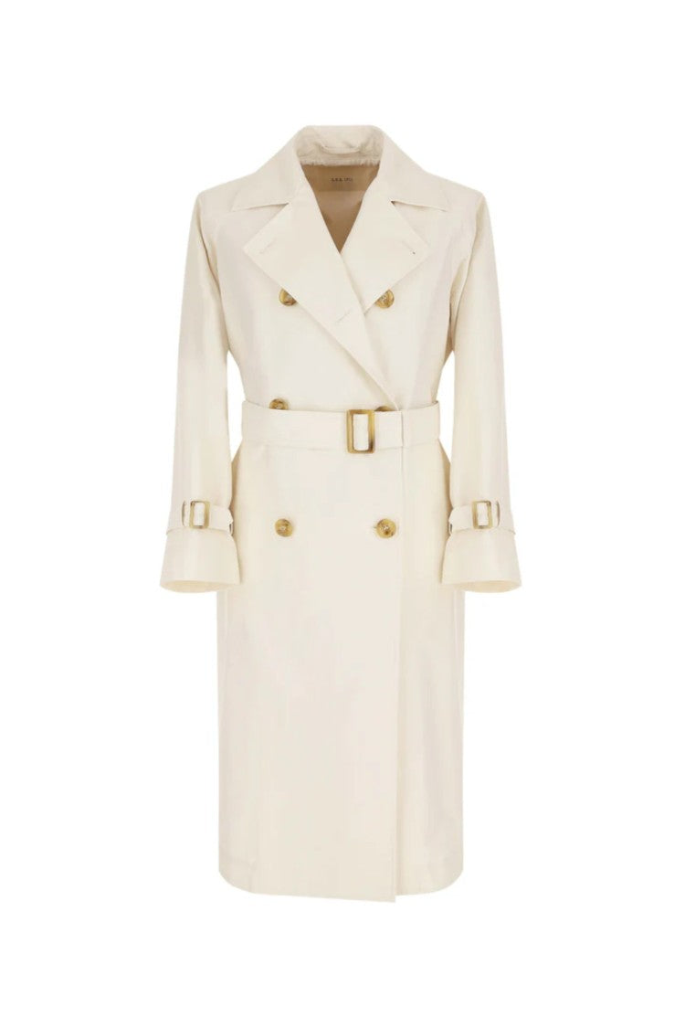 L.B.M. 1911 Double-Breasted Trench Coat In Natural Ivory Tone