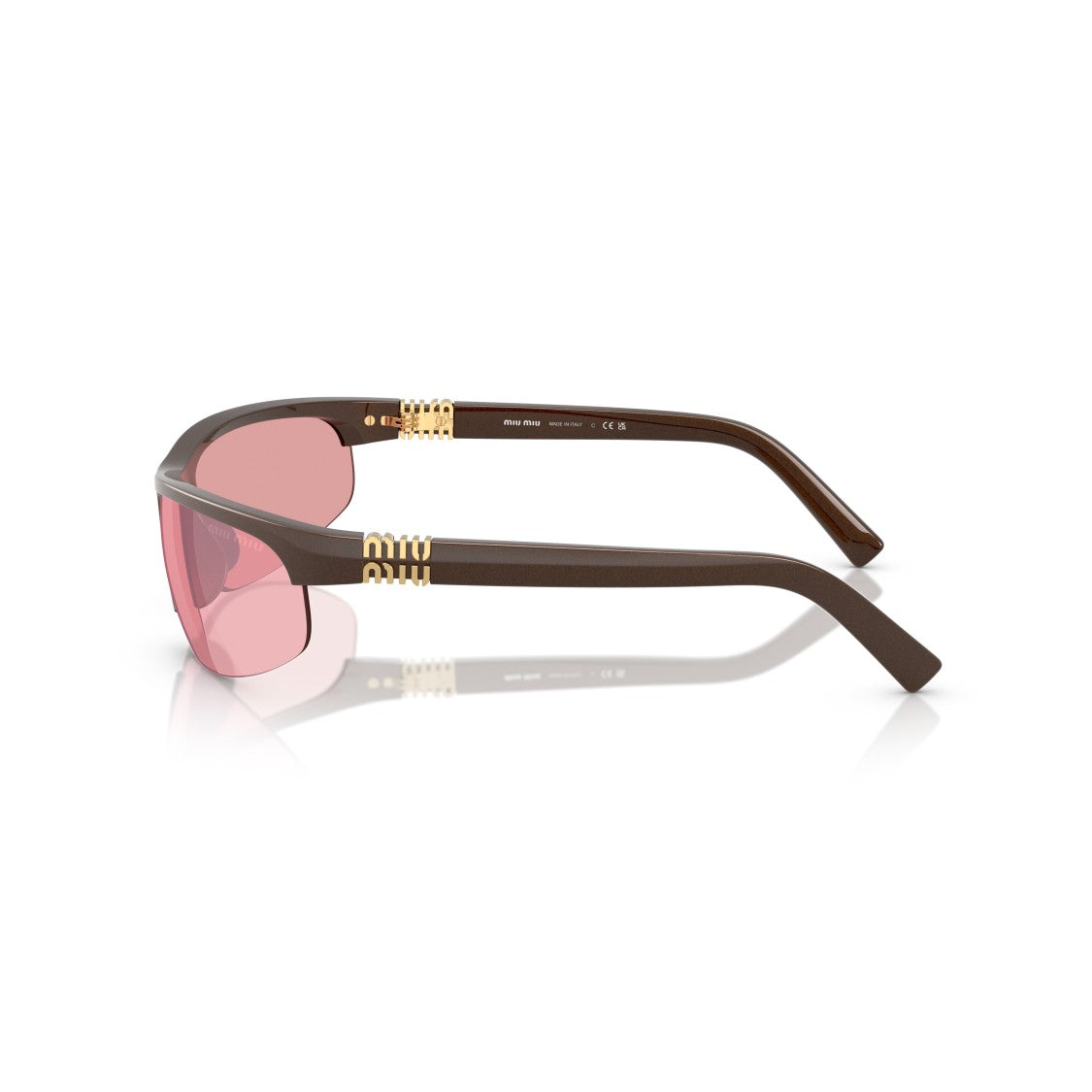 Miu Miu 0Mu A02s Rectangular Brown Sunglasses