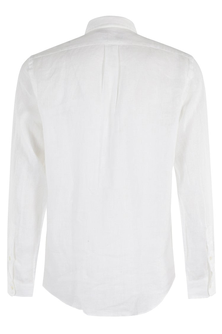 Polo Ralph Lauren Linen Sport Shirt With Embroidered Logo