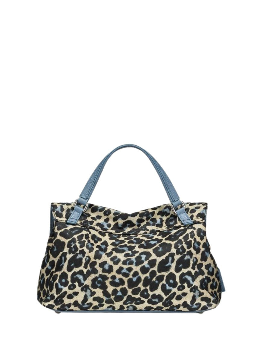 Zanellato Multicolor Leopard Print Leather Trim Shoulder Bag