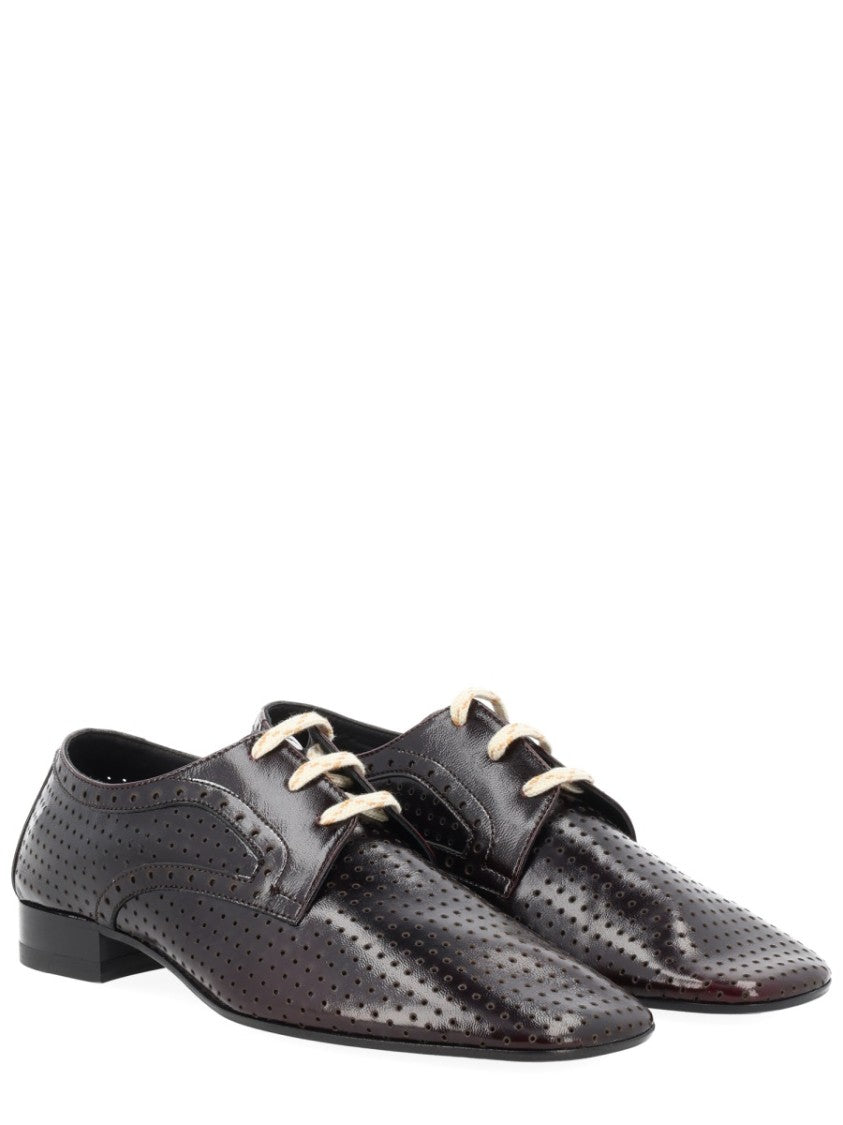 Dries Van Noten Pointed Toe Perforated Laces Loafers