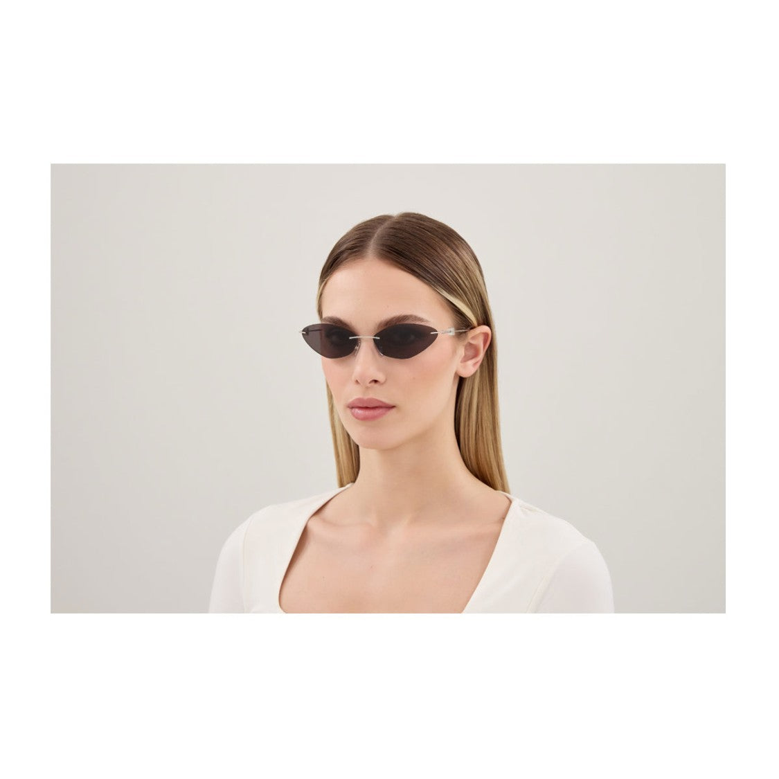 Balenciaga Refined Metal Frame Sunglasses With Cat-Eye Lenses