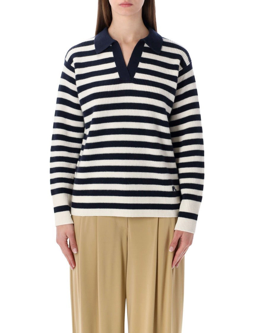 Polo Ralph Lauren Horizontal Stripe Cashmere Polo Sweater