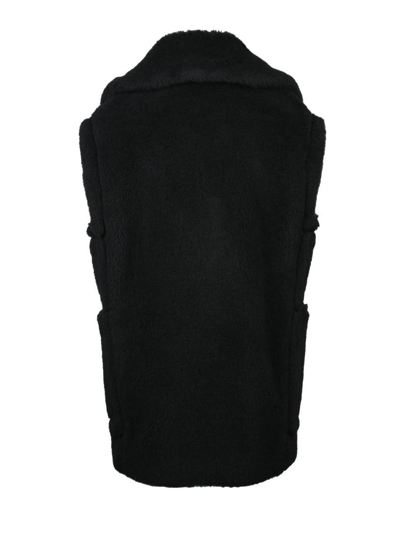 Max Mara Black Alpaca-Blend Double-Breasted Vest