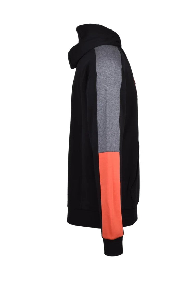 Ea7 Emporio Armani Black Panel Hooded Sweatshirt