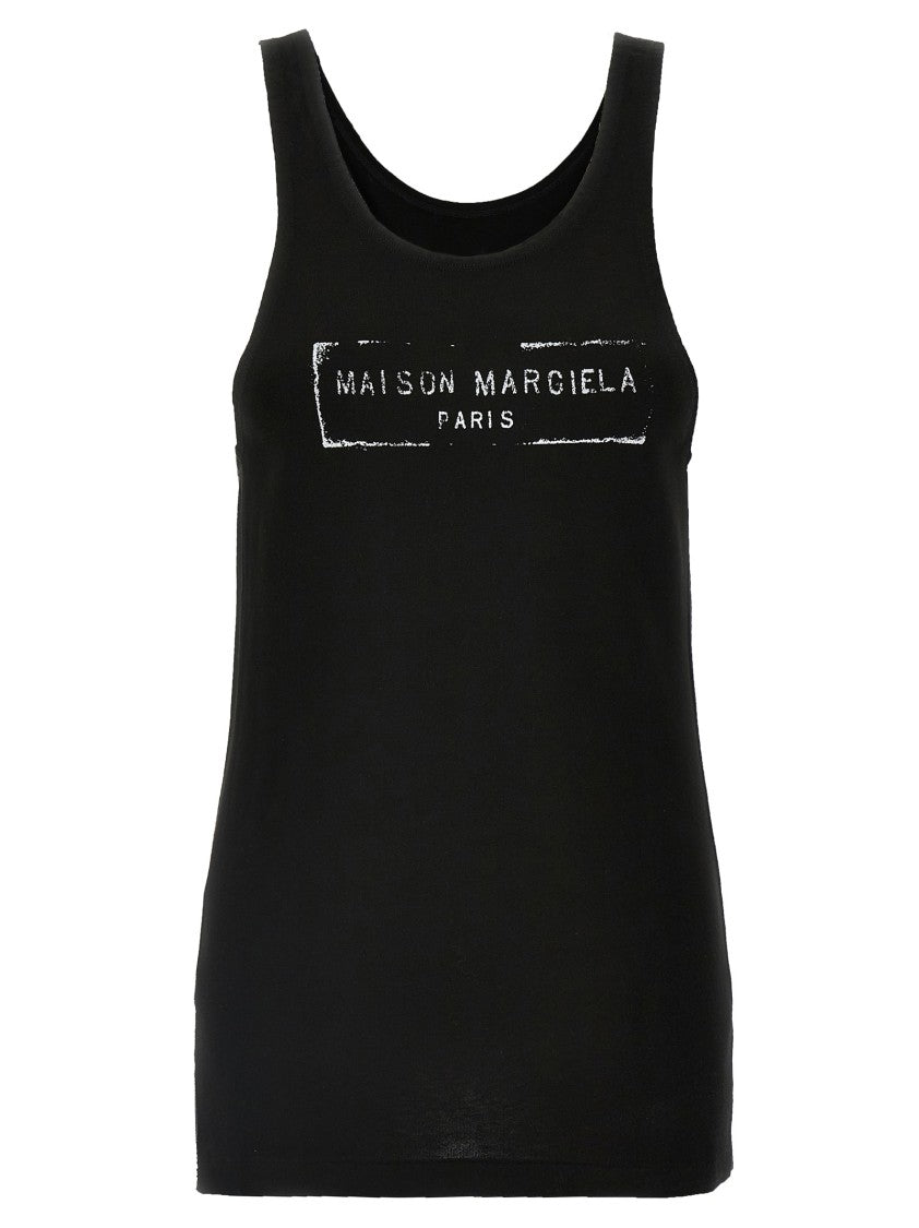Maison Margiela Used-Effect Logo Tank Top