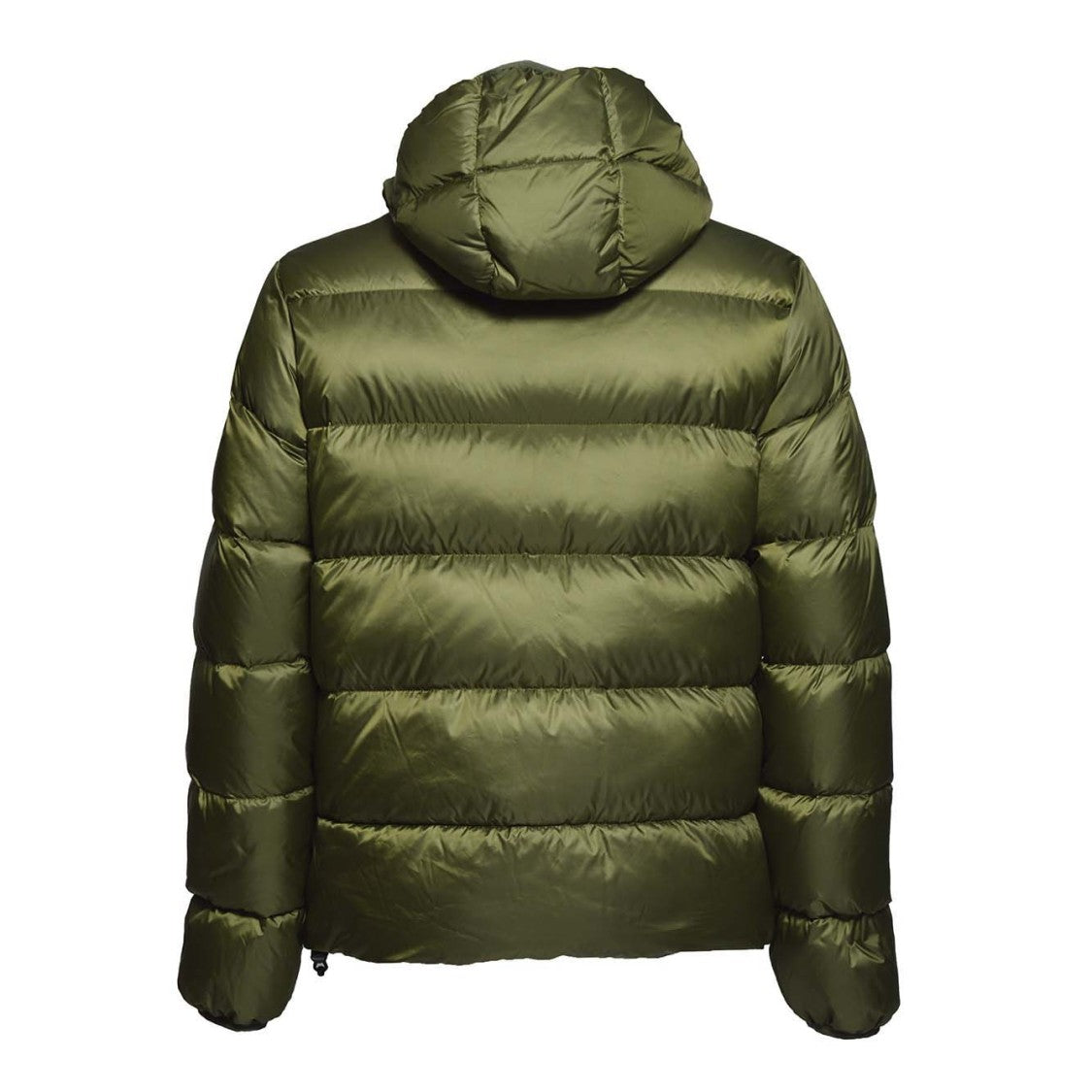 Aspesi Budd Puffer Jacket In Green Satin Fabric