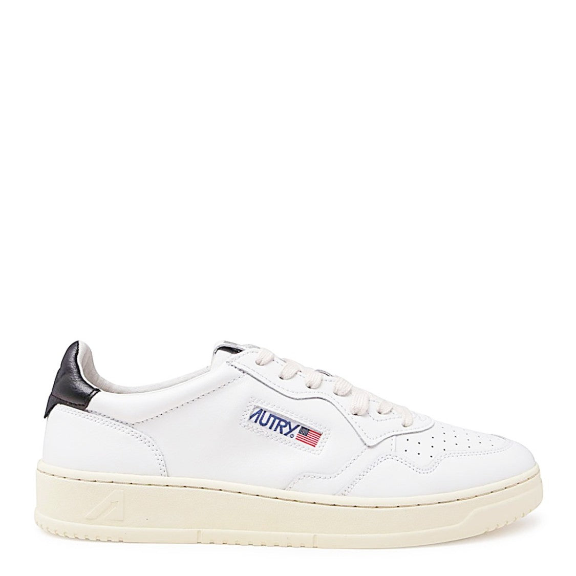Autry White And Black Leather Medalist Sneakers
