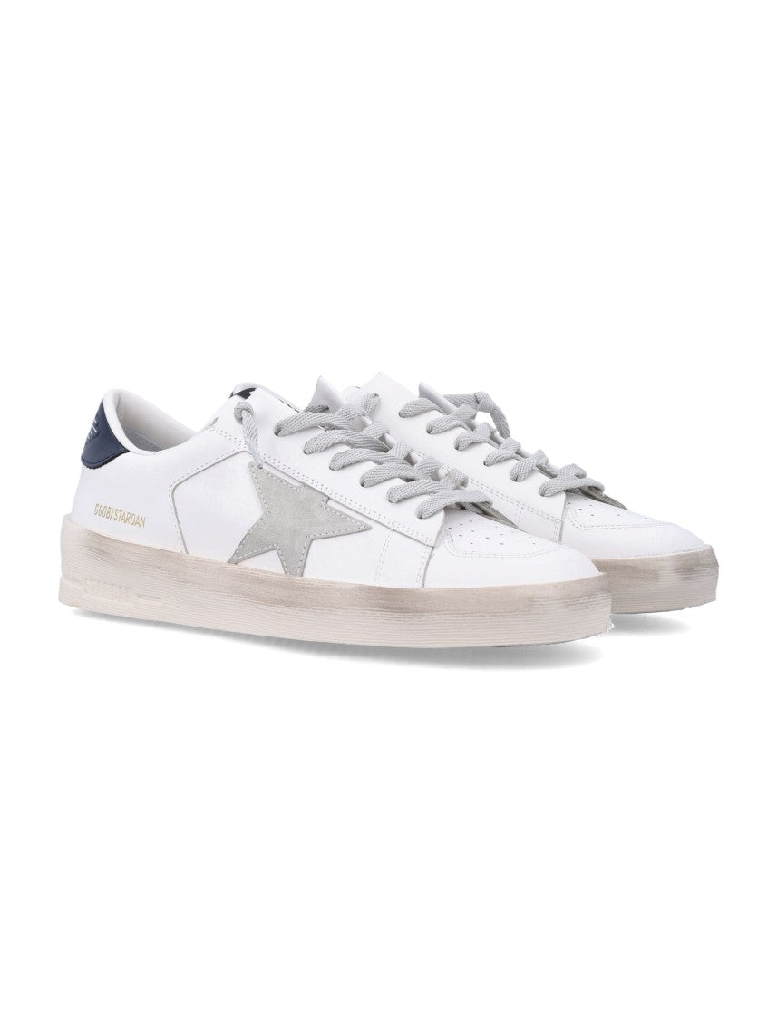 Golden Goose Stardan Vintage Leather Sneakers With Distressed Sole