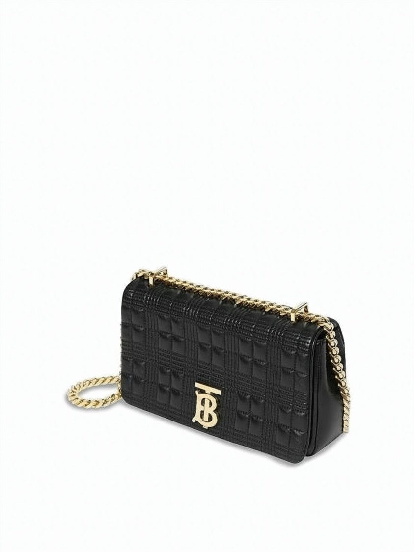 Burberry Quilted Lambskin Shoulder Bag With Gold-Tone Accents