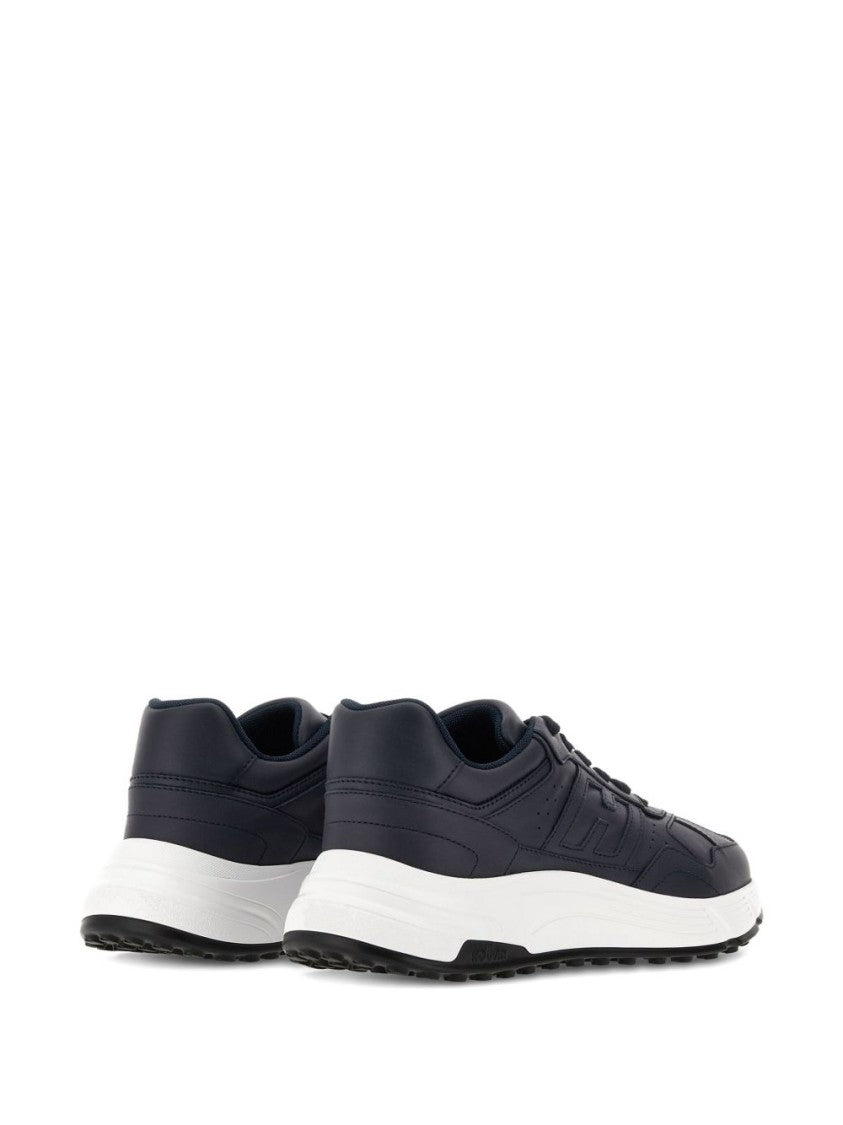 Hogan Lace-Up Black Sneakers With Padded Ankle Support