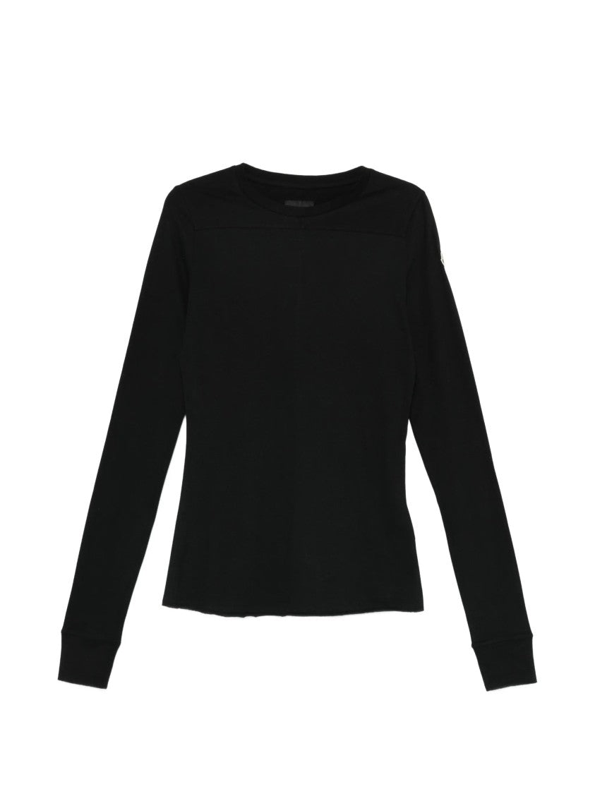 Moncler X Rick Owens Black Knitted Long-Sleeve Cotton Top