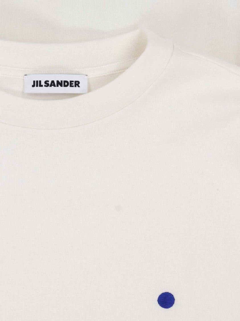 Jil Sander White Cashmere-Blend Ribbed Embroidered Sweater